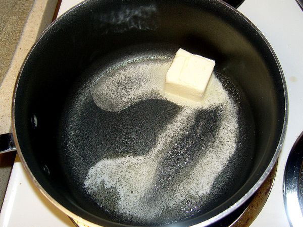 Melt butter for fudge