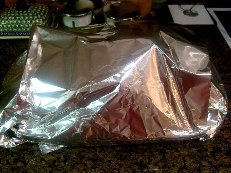 Cover with foil for about 30 minutes