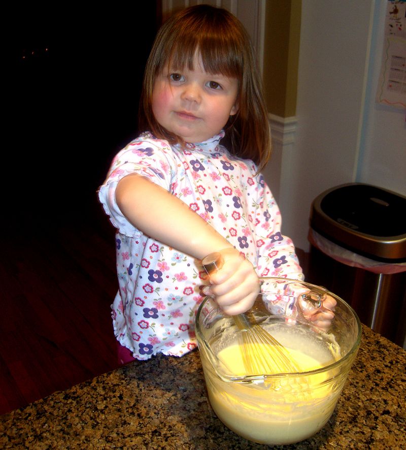 Make pudding according to directions (and, by all means, use a helper)