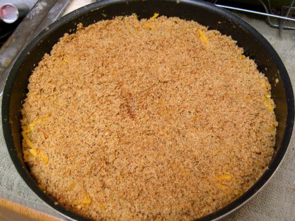 Add toasted bread crumbs to the top