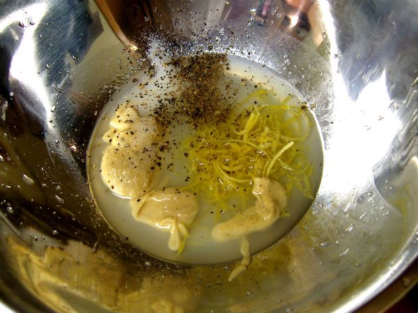 Add base ingredients for the vinaigrette