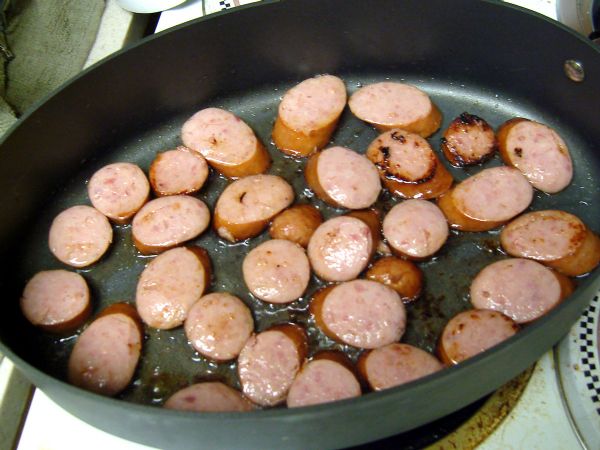 Brown the Kielbasa in some oil