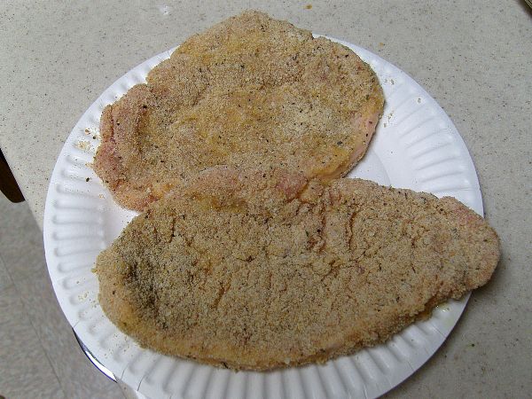 2 Coated pieces of pork