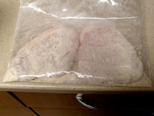 Coat with salt and flour