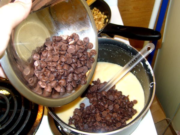 Add chocolate chips