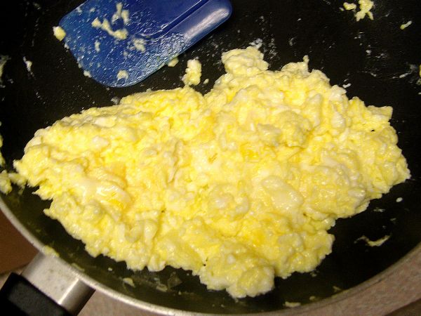 Here are the eggs when they are done in the skillet.