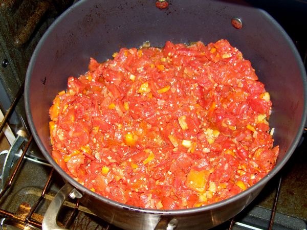 Put under the broiler.  Every five minutes, stir (this picture is on the second stir).