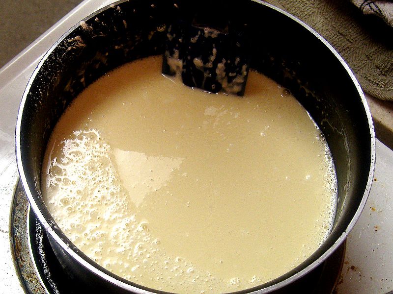 The mixture will become milky - keep stirring