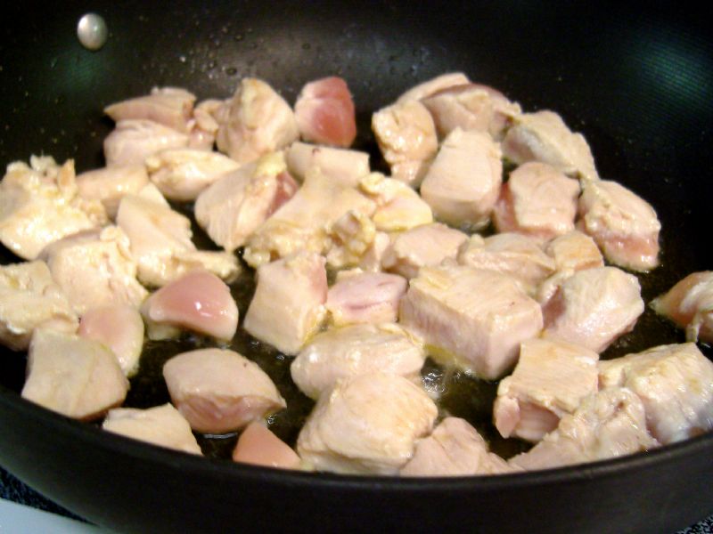 Cook chicken in oil