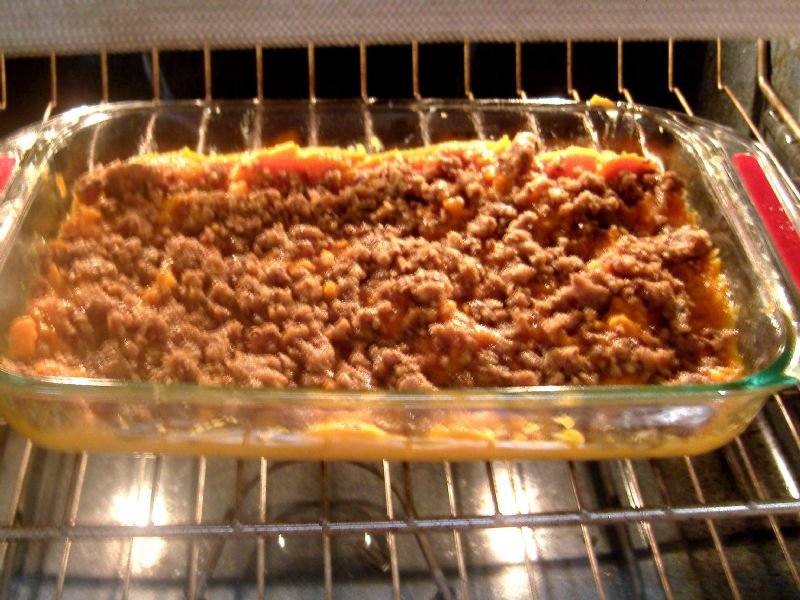 Spread topping over top and bake for 30 minutes