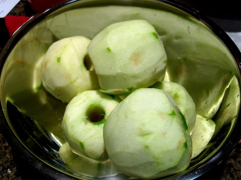 Core and peel apples