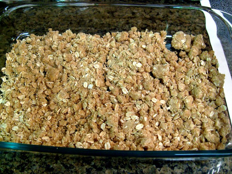 Layer bottom of baking dish with over half of the crust