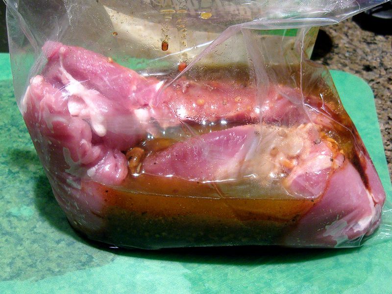 Combine in zip lock bag Fully coat Marinade overnight.