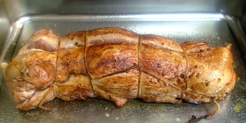 Place seared tenderloin in coated baking dish