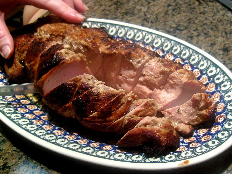 Untruss (not even sure if that's a word). Then slice.