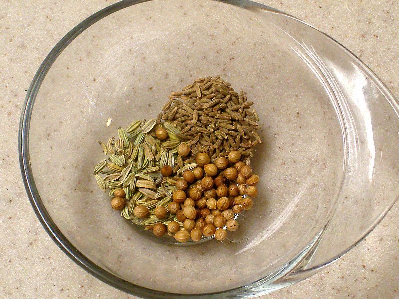 Coriander Fennel and Cumin Seeds.