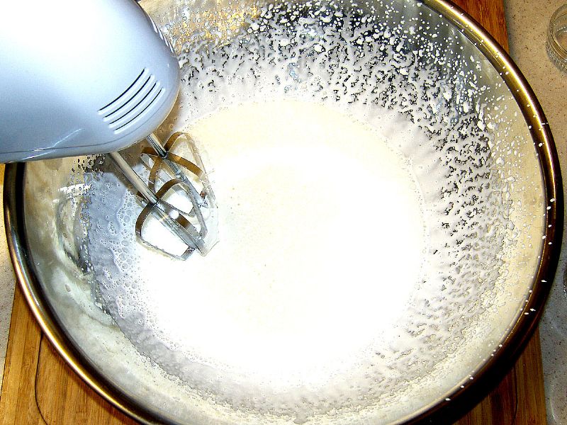 Beat with hand blender. This always seem to take too long - but it comes around).