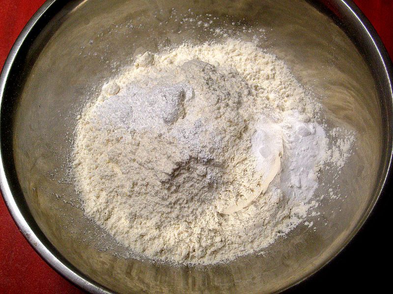 Sift the flour, baking powder, baking soda and salt.