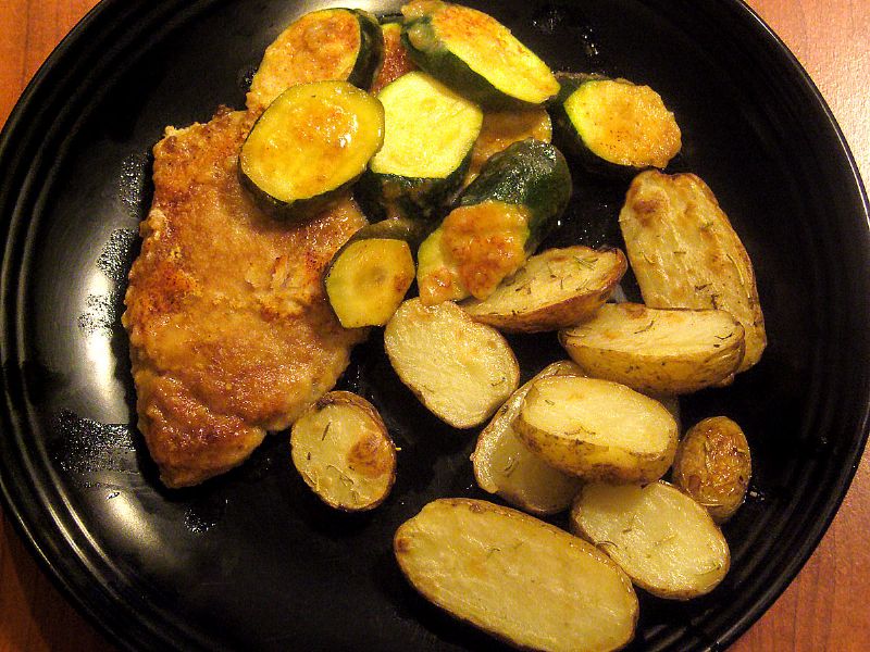 Here with rosemary potatoes (and crispier chops)