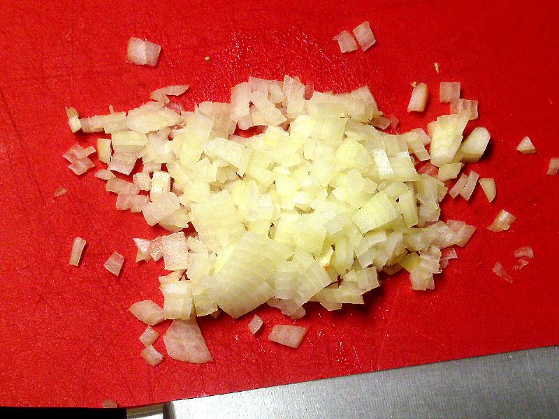 Chop half an onion.