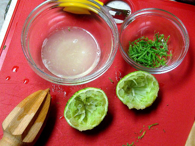 Zest and juice a lime.