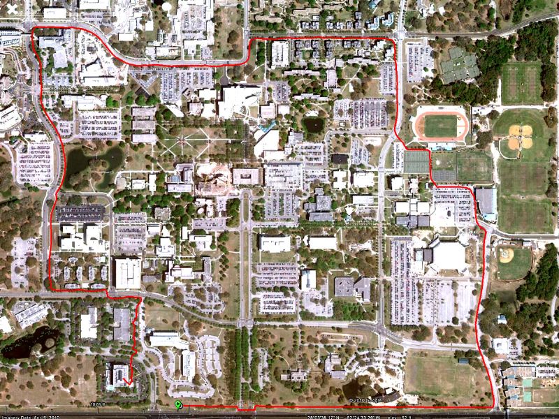 USF - 3.3 Miles (actually a little further - didn't pick up the satellites right away)