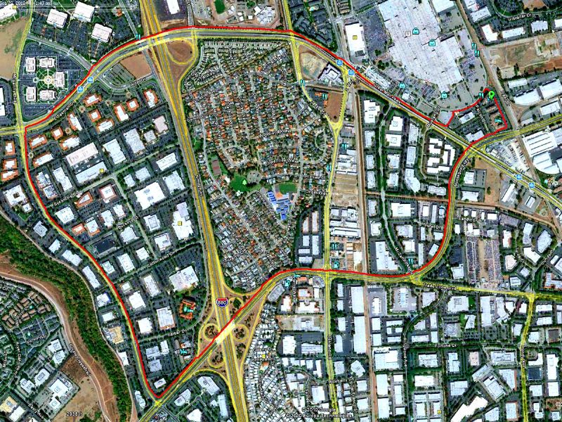 Milpitas, CA - 4.64 miles - Cisco Headquarters, upper left of picture.