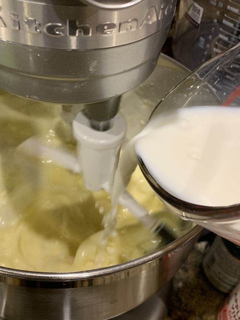 Slowly add milk