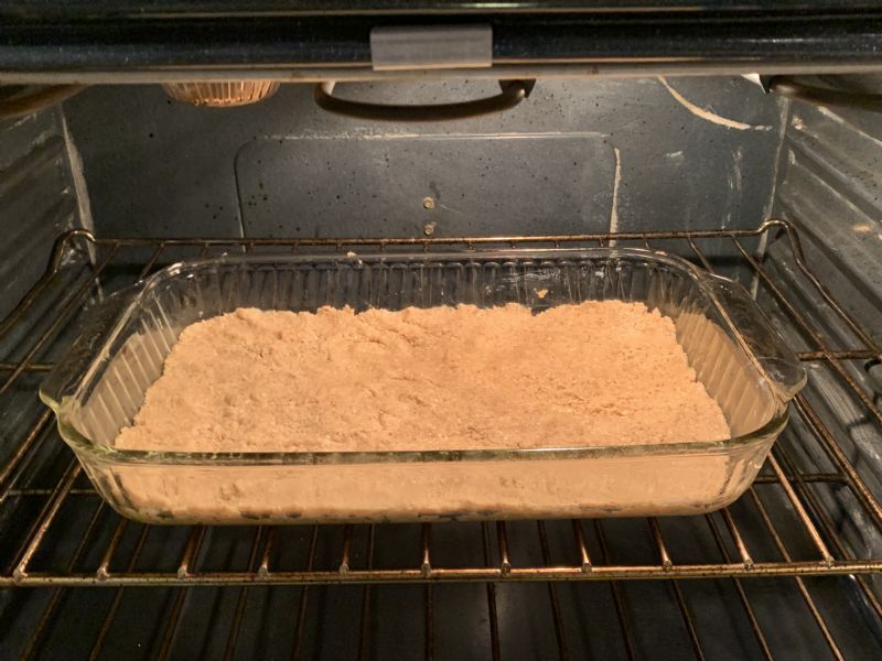 Bake the crust for 10 minutes then remove.