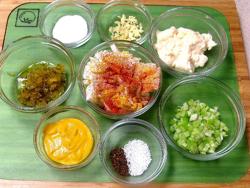 While potatoes are cooling, prepare mise en place